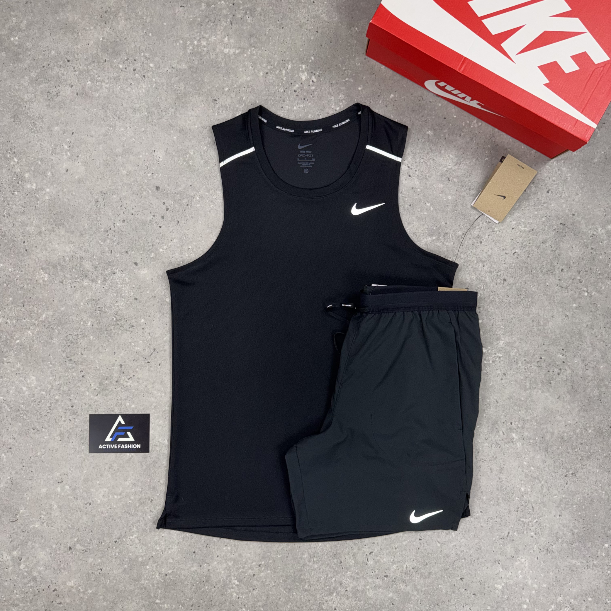 Nike Miler Vest 1.0 Black & Black 7" Flex Stride Short Set