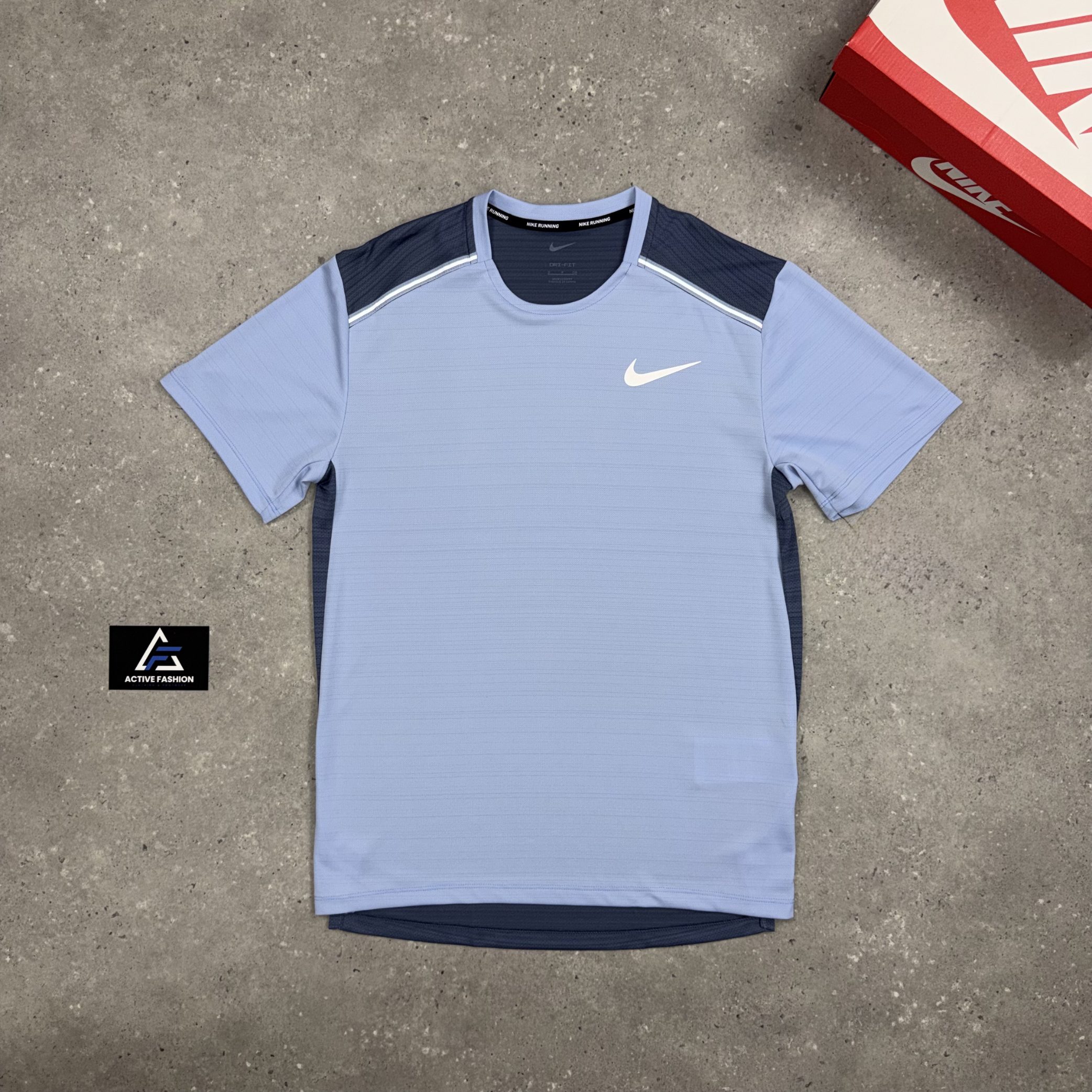 Nike Miler T-Shirt Diffused Blue & Diffused Blue 7” Challenger Short Set