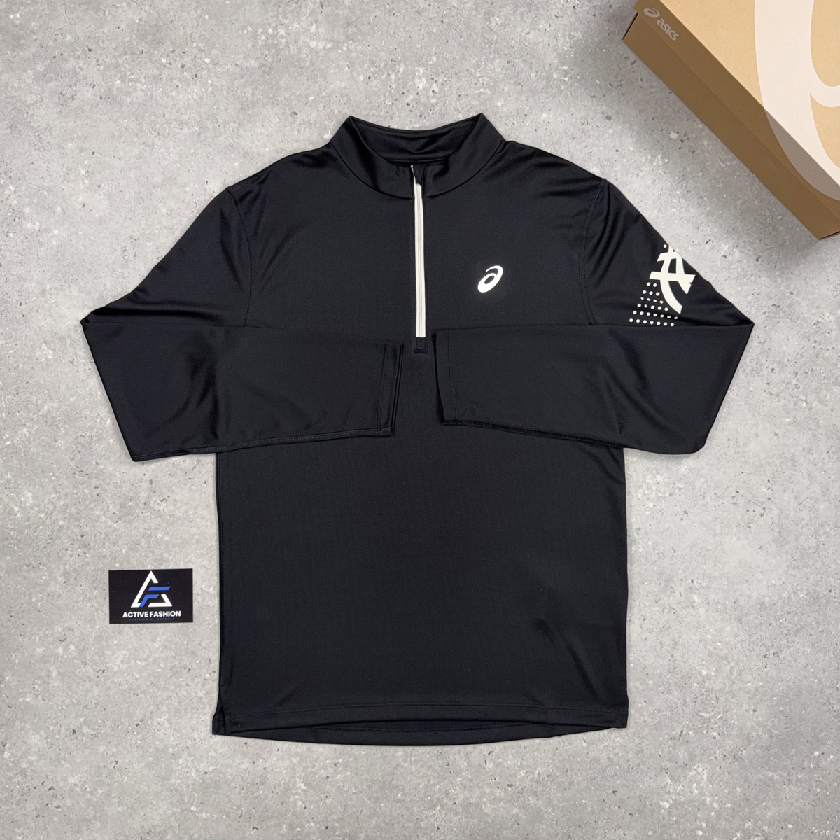 Asics Icon 1/4 Zip Black / White