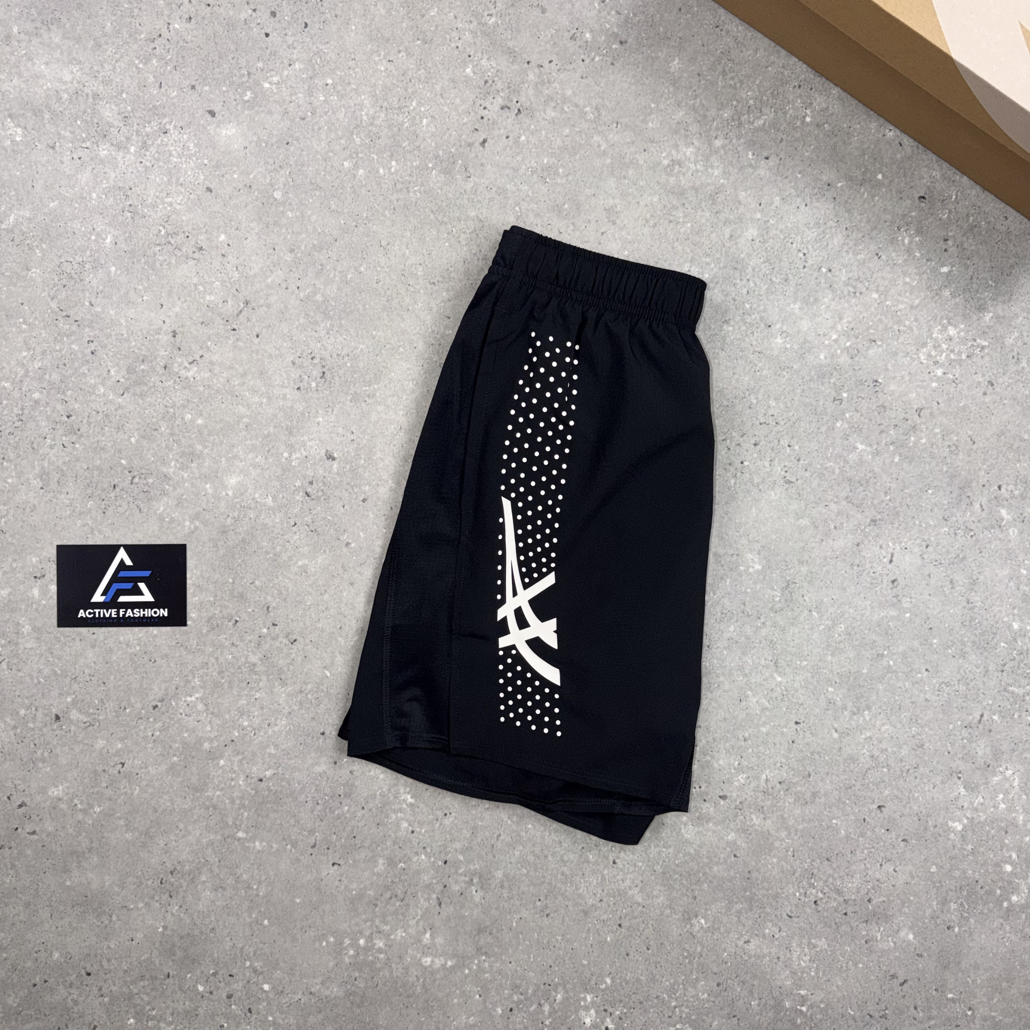 Asics Icon Windbreaker Jacket Black, Black Icon T-Shirt & Black Asics Icon Shorts Set