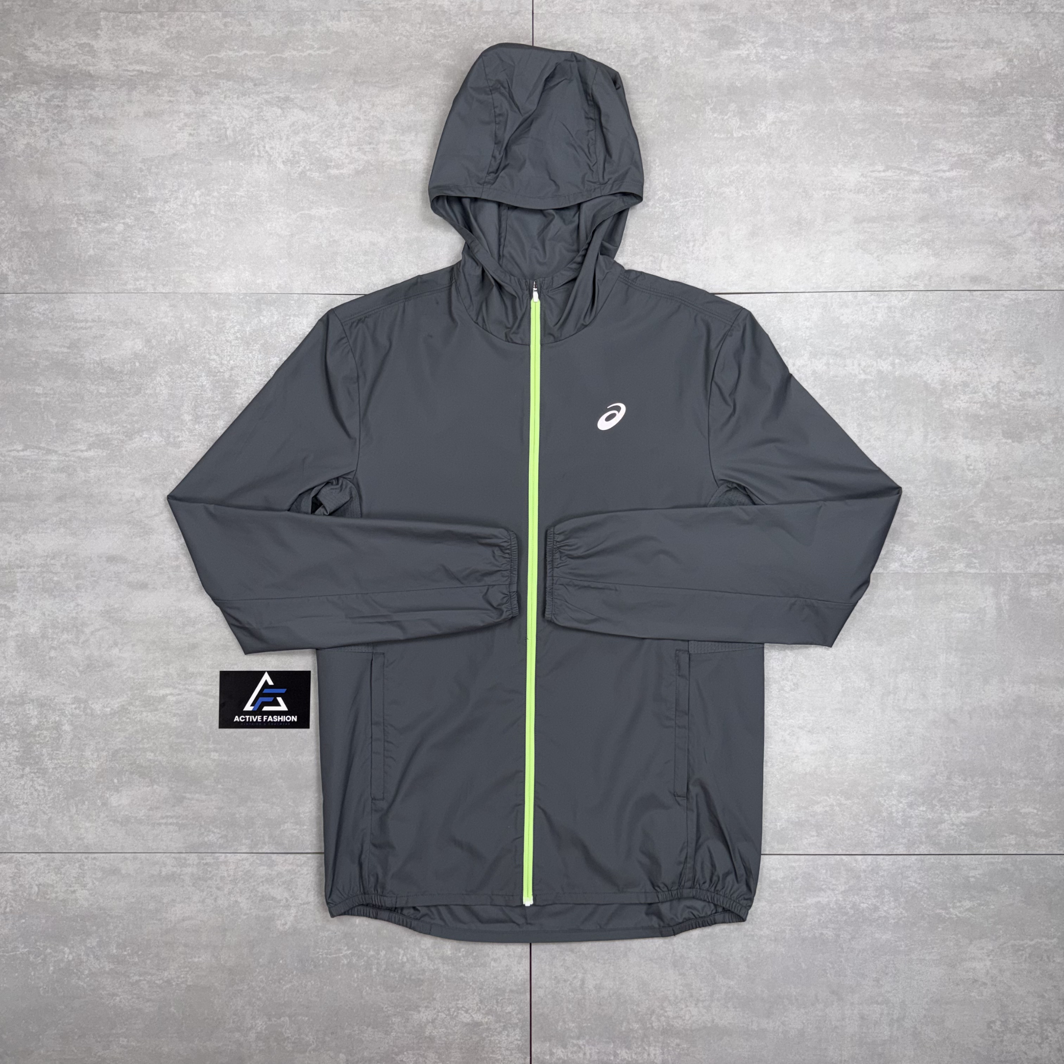 Asics Icon Windbreaker Jacket Grey / Neon