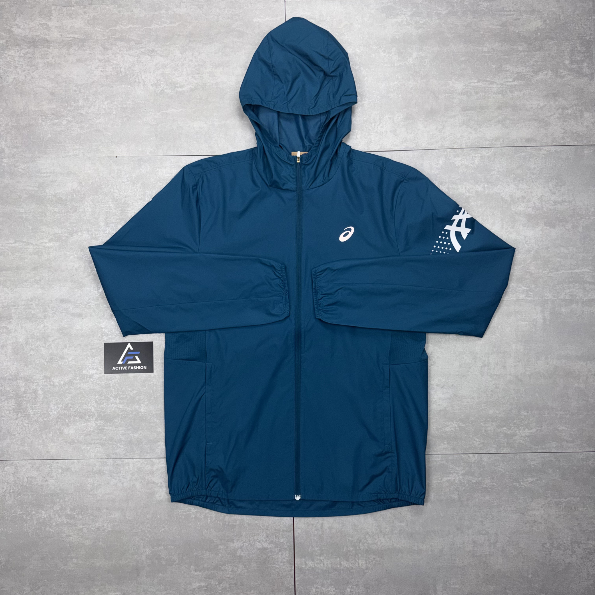 Asics Icon Windbreaker Jacket Dark Teal & Dark Teal Asics Icon Shorts Set