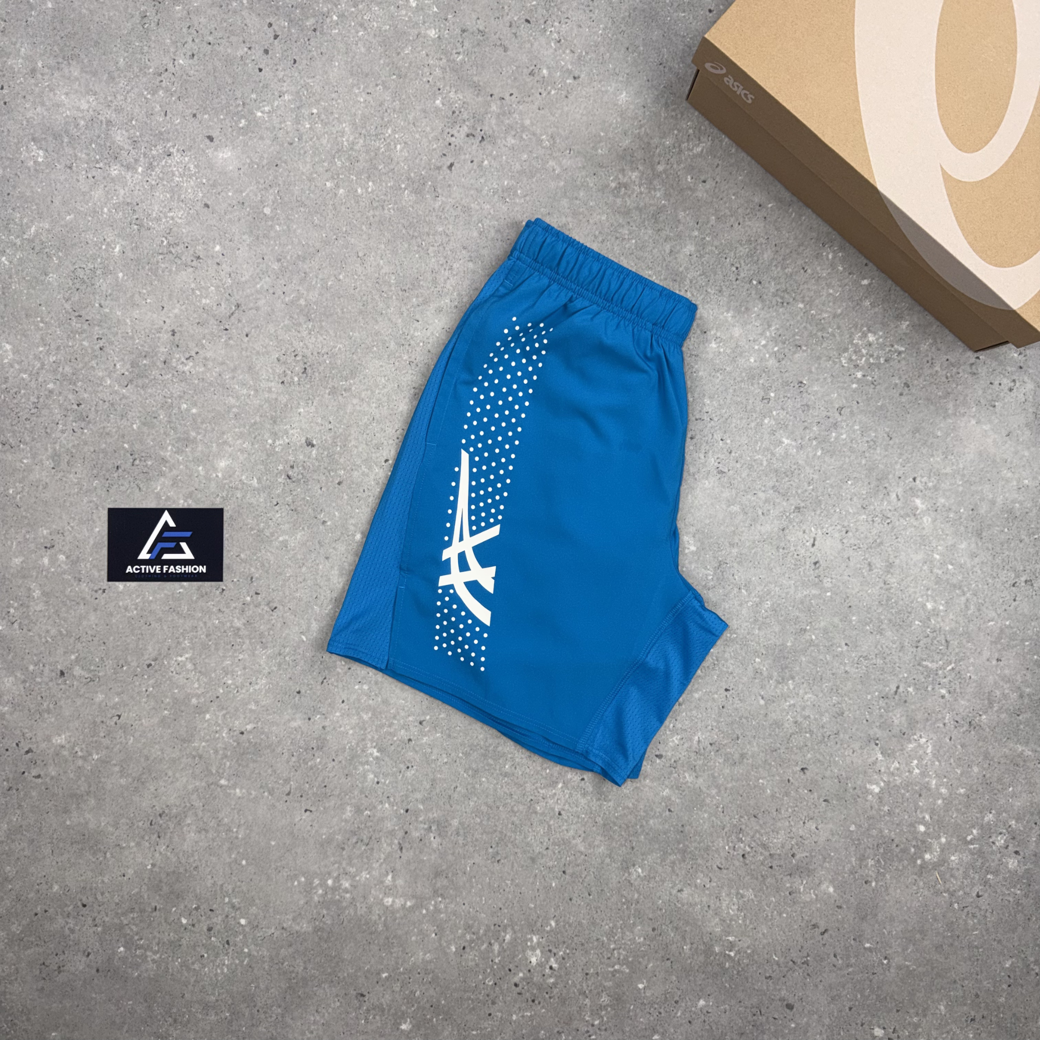 Asics Icon Windbreaker Jacket Aegean Blue, Aegean Blue Icon T-Shirt & Aegean Blue Asics Icon Shorts Set Sale price