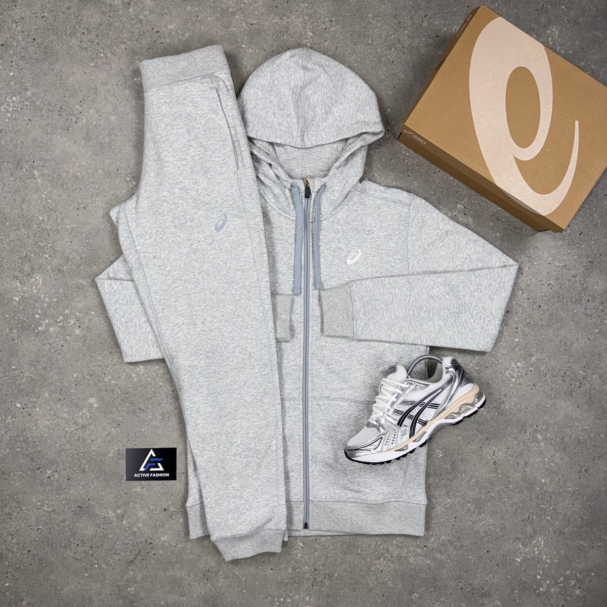 Asics Club Fleece Grey Tracksuit & Asics Gel Kayano 14 Graphite Grey
