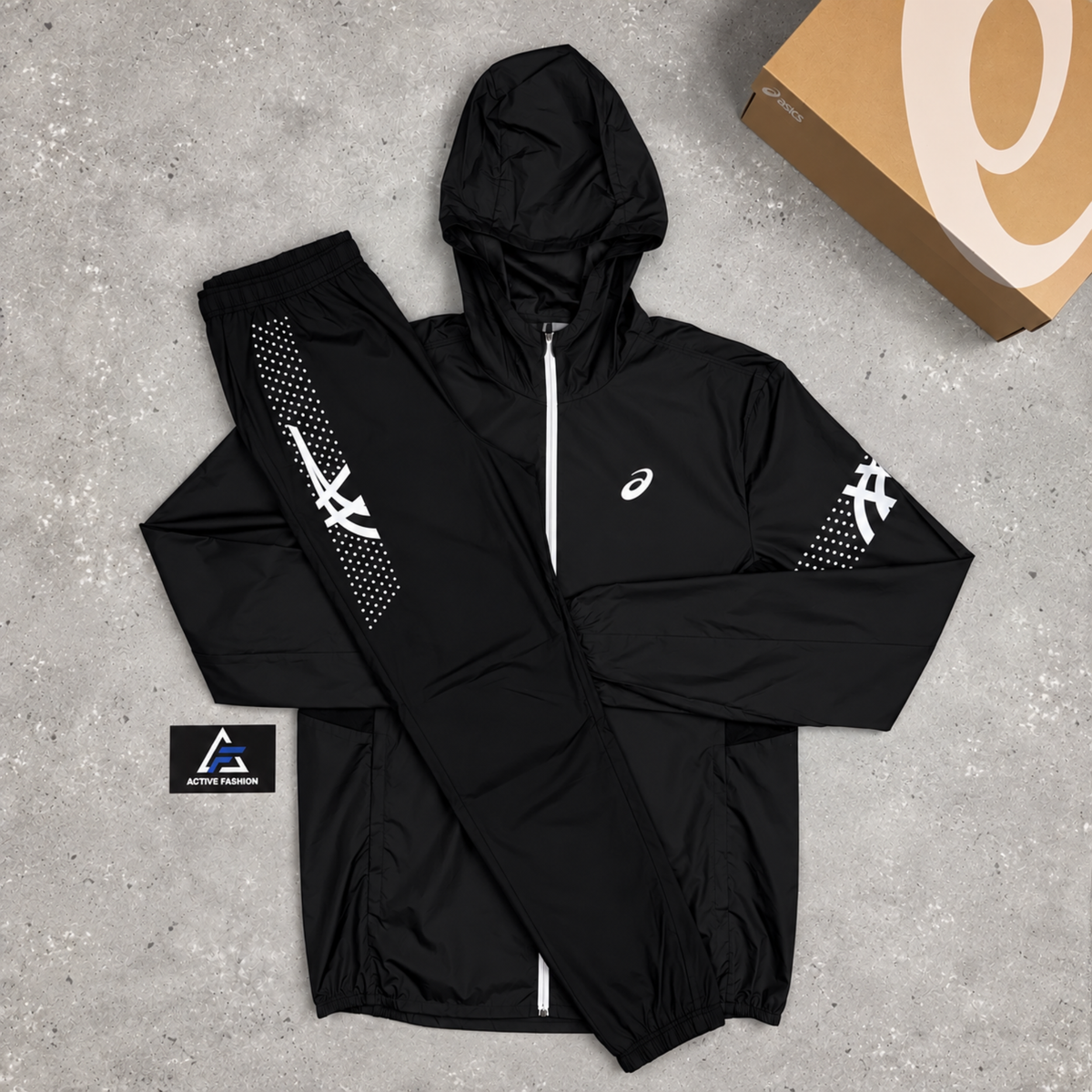 Asics Icon Jacket, T-Shirt & Pants Set Black