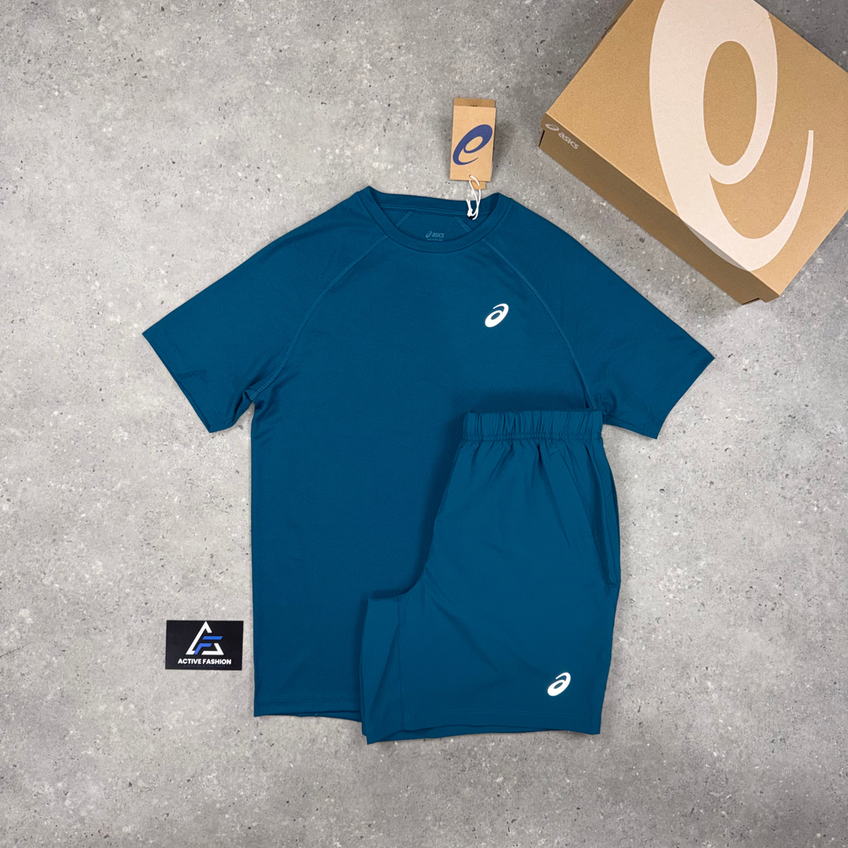 Asics Core T-Shirt & Shorts Set Dark Teal