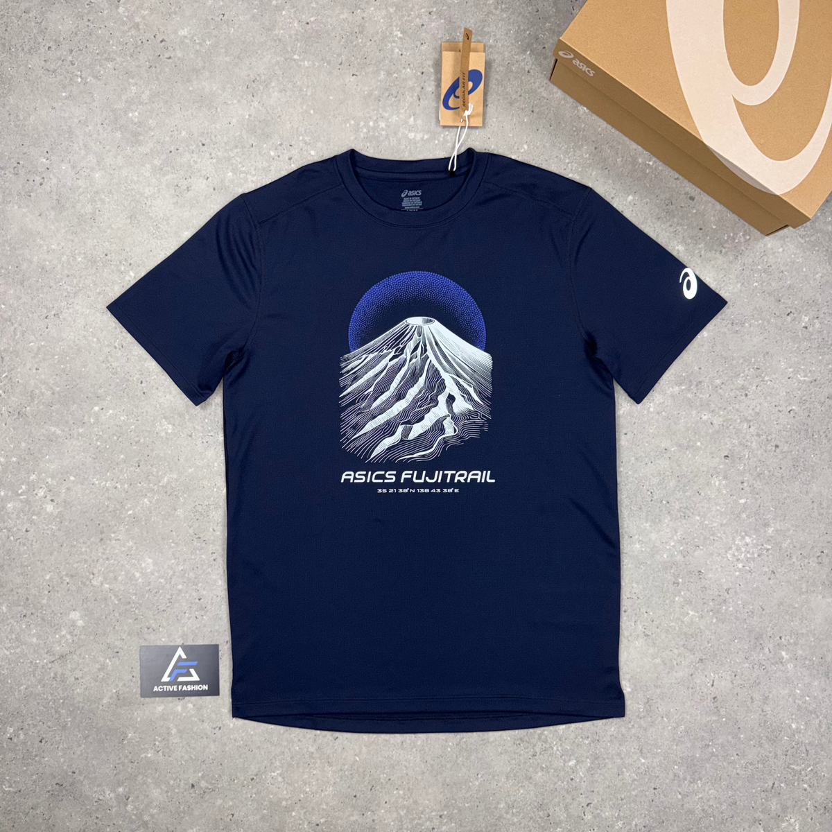 Asics FujiTrail T-Shirt Navy & Navy Core Shorts Set