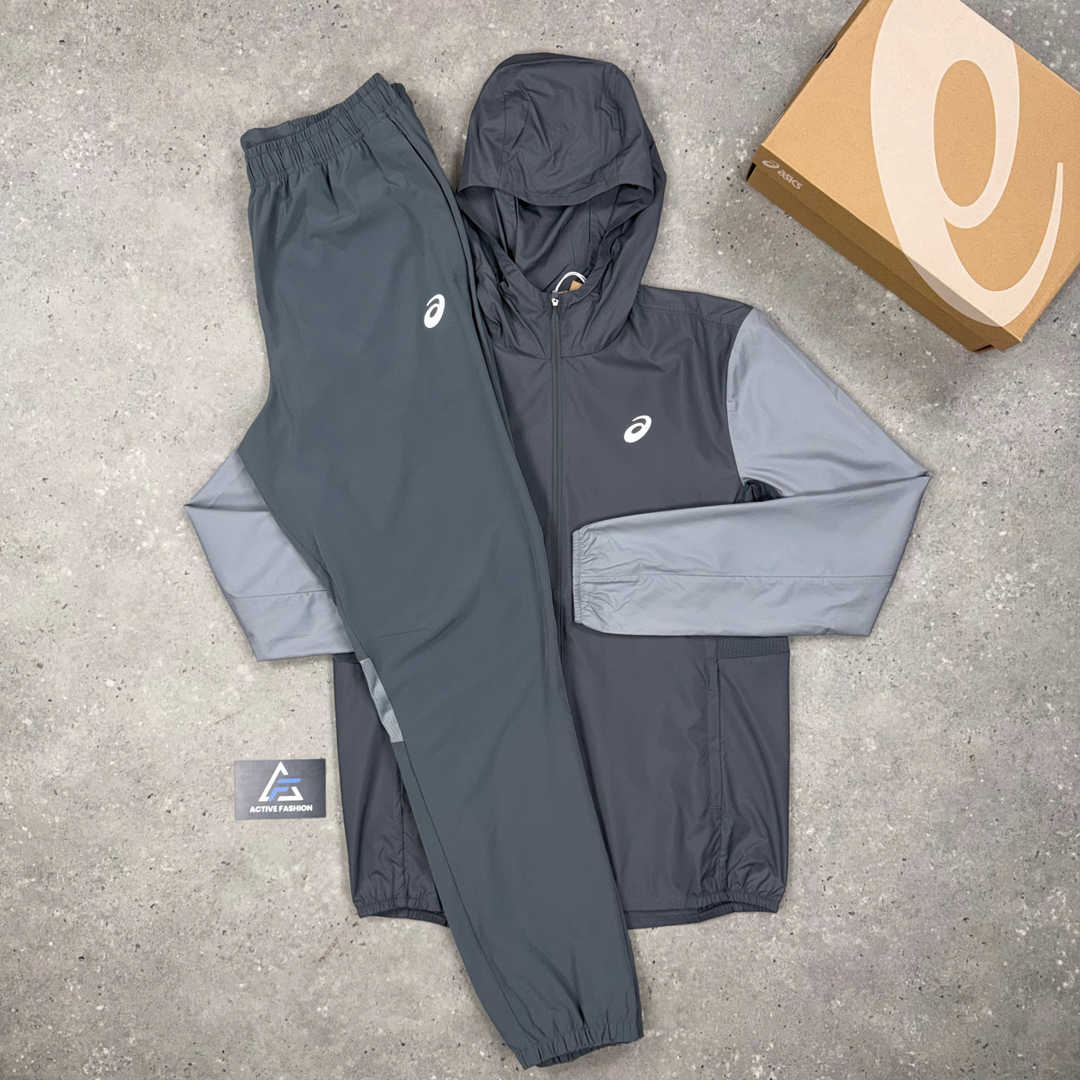 Asics Core Windrunner Grey jacket and Woven pants set