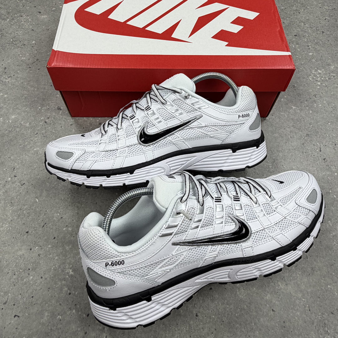 Nike P6000 White Metallic Silver trainers, view 2